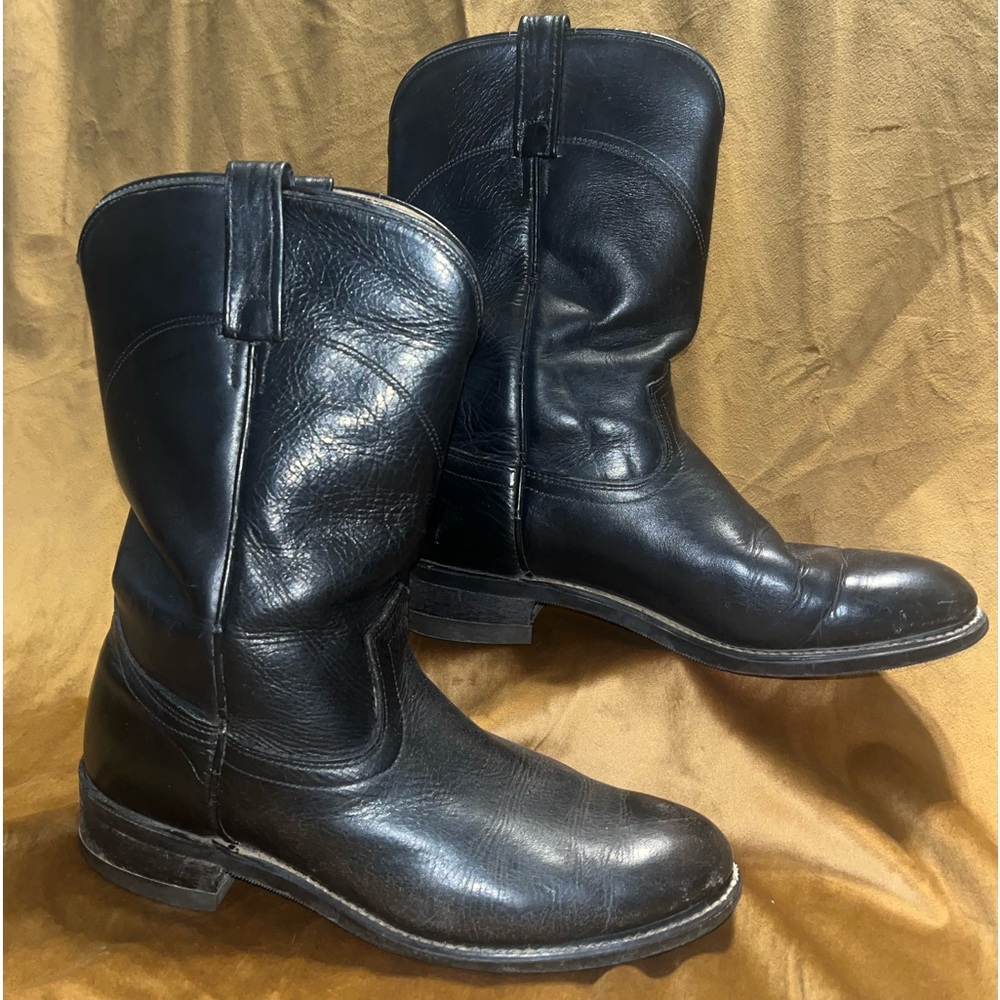 Vintage black leather Acme Western boots Men’s 8
